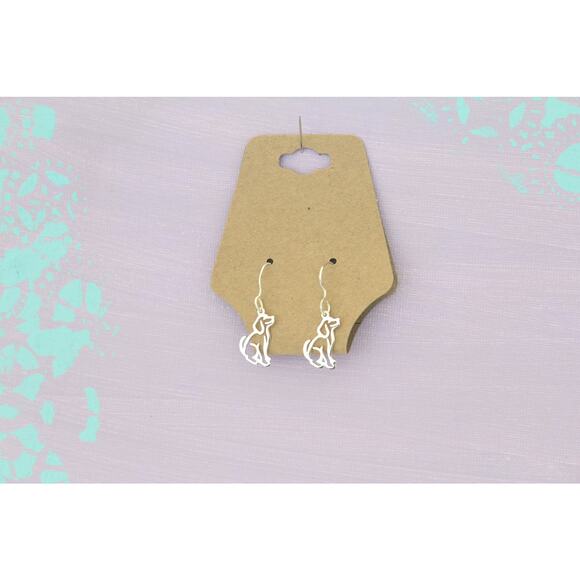 Sterling Silver Openwork Dog Earrings - Picture 4 of 4